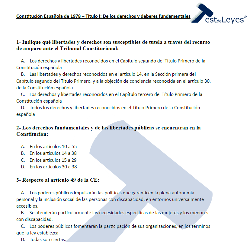 Constitución Española – Título I - De los derechos y deberes fundamentales (I) - Imagen 2