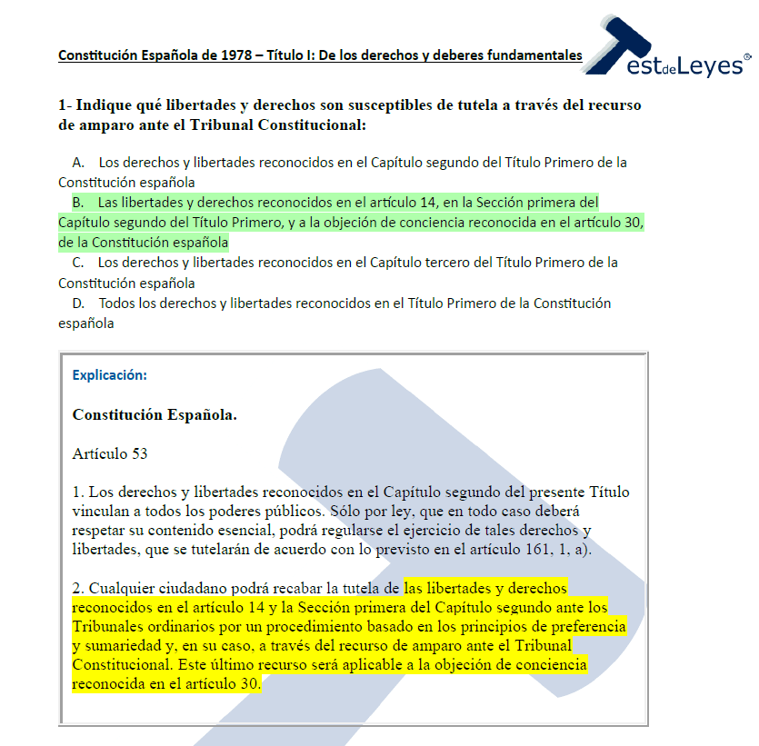 Constitución Española – Título I - De los derechos y deberes fundamentales (I) - Imagen 3