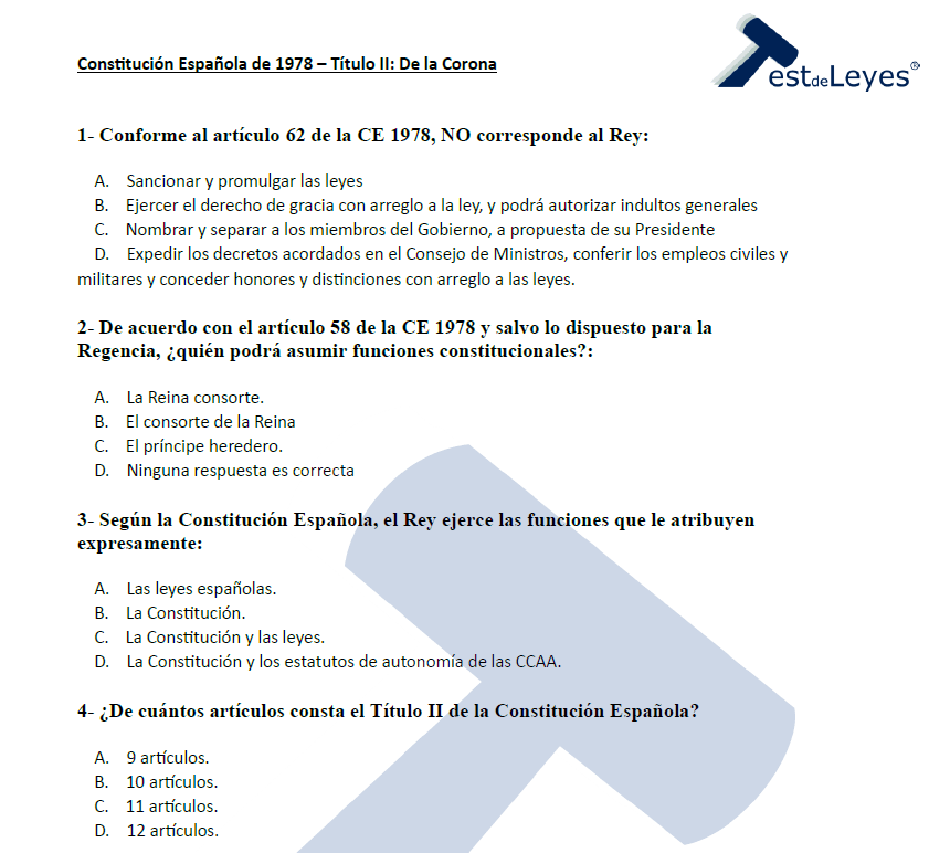 Constitución Española – Título II – De la Corona - Imagen 2