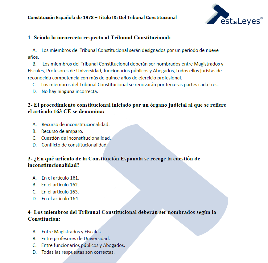 Constitución Española – Título IX – Del Tribunal Constitucional - Imagen 2