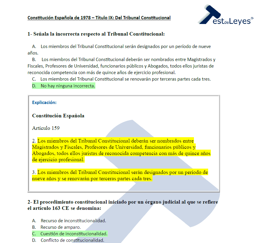 Constitución Española – Título IX – Del Tribunal Constitucional - Imagen 3