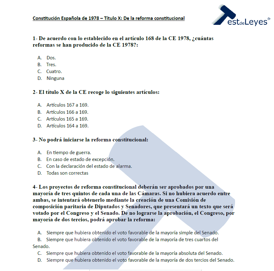 Constitución Española – Título X – De la reforma constitucional - Imagen 2