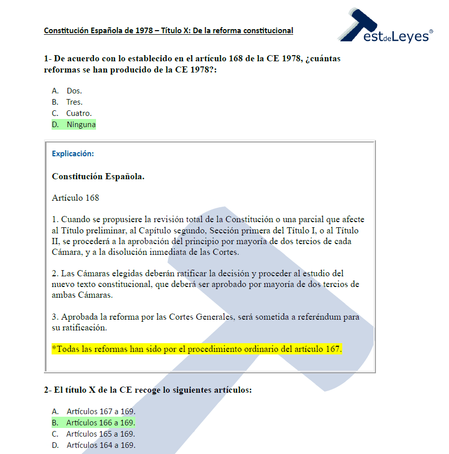Constitución Española – Título X – De la reforma constitucional - Imagen 3