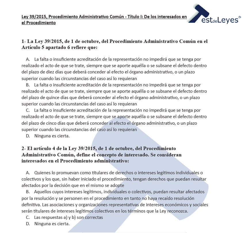 Ley 39/2015 - Título I - De los interesados en el procedimiento - Imagen 2