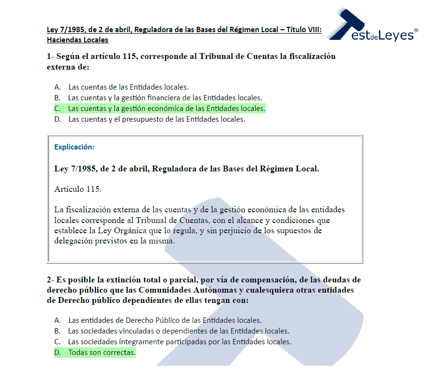 Ley 7/1985, de 2 de abril, Reguladora de las Bases del Régimen Local - Título VIII - Haciendas Locales - Imagen 3