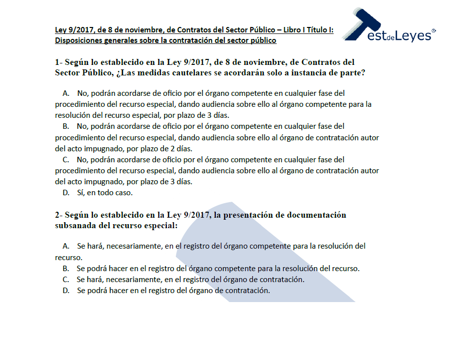 Ley 9/2017, de 8 de noviembre, de Contratos del Sector Público - Libro I Título I - Disposiciones generales sobre la contratación del sector público - Imagen 2