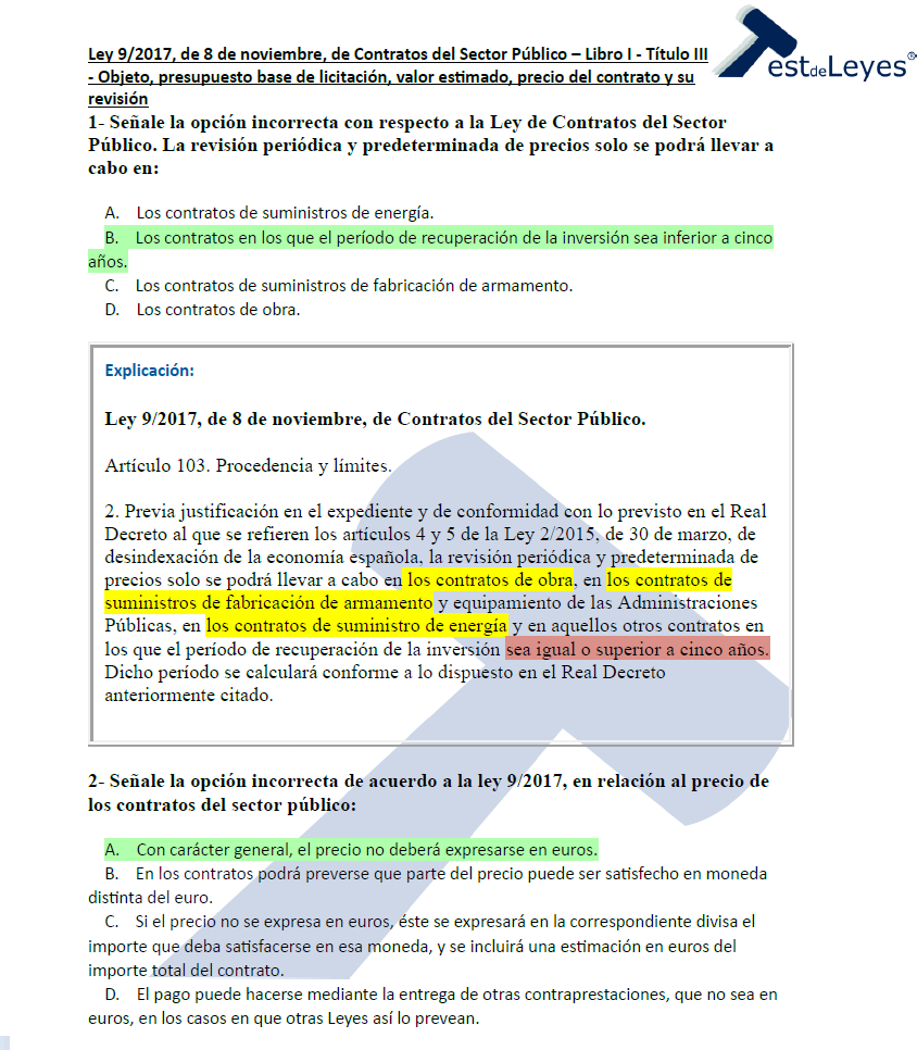 Ley 9/2017, de 8 de noviembre, de Contratos del Sector Público - Libro I Título III - Objeto, presupuesto base de licitación, valor estimado, precio del contrato y su revisión - Imagen 3