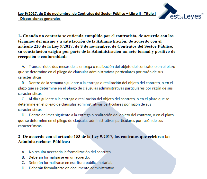 Ley 9/2017, de 8 de noviembre, de Contratos del Sector Público - Libro II Título I - Disposiciones generales - Imagen 2