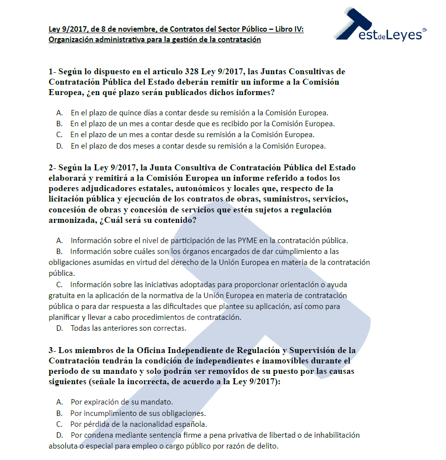 Ley 9/2017, de 8 de noviembre, de Contratos del Sector Público - Libro IV Títulos I, II y III - Organización administrativa para la gestión de la contratación - Imagen 2