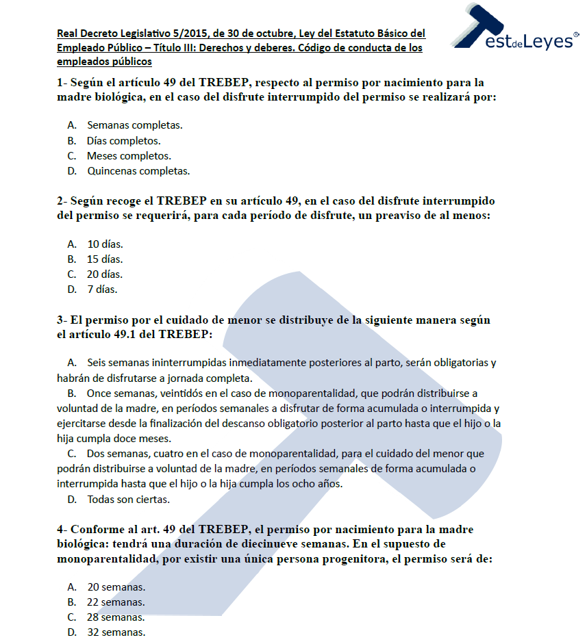 Estatuto Básico del Empleado Público - Título III - Derechos y deberes. Código de conducta de los empleados públicos - Imagen 2