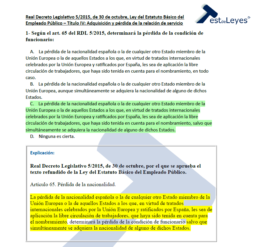 Estatuto Básico del Empleado Público - Título IV - Adquisición y pérdida de la relación de servicio - Imagen 3