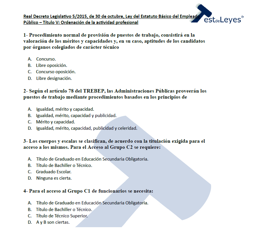 Estatuto Básico del Empleado Público - Título V - Ordenación de la actividad profesional - Imagen 2
