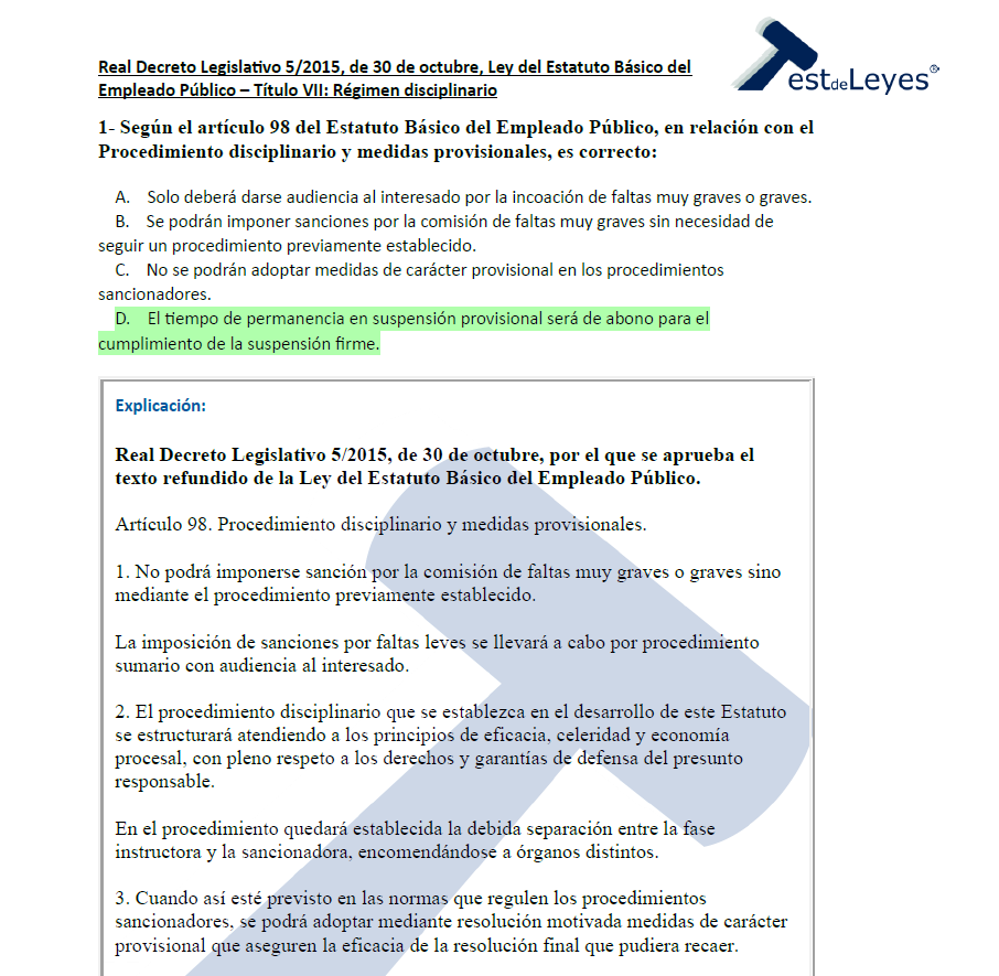 Estatuto Básico del Empleado Público - Título VII - Régimen disciplinario - Imagen 3