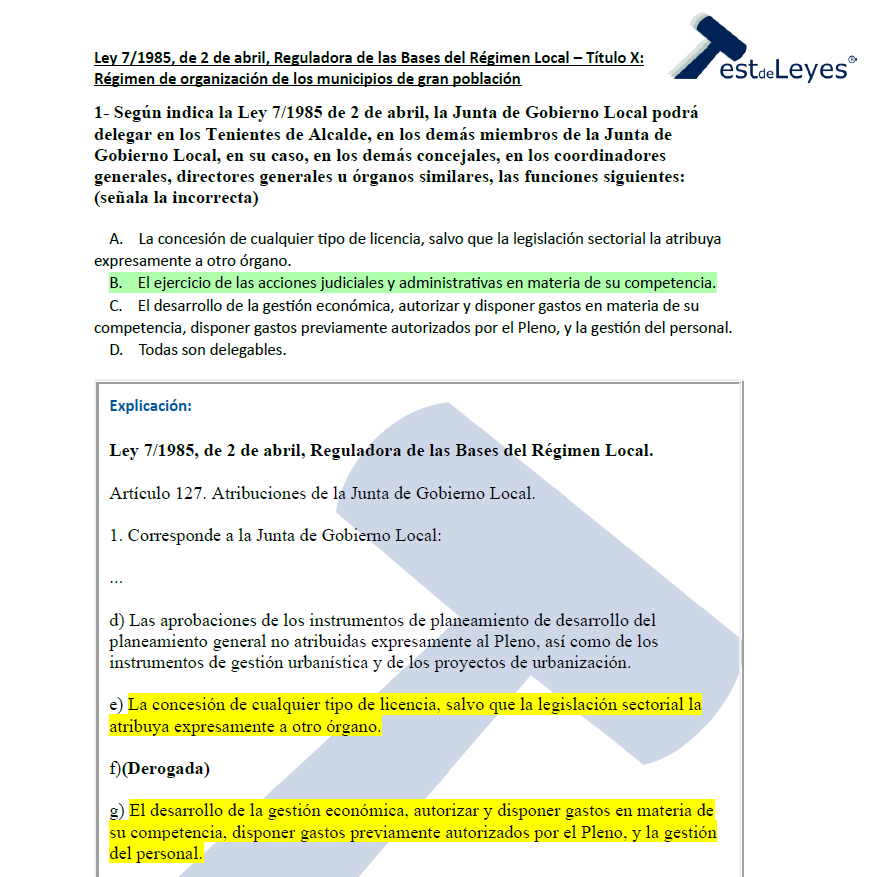 Ley 7/1985, de 2 de abril, Reguladora de las Bases del Régimen Local - Título X - Régimen de organización de los municipios de gran población - Imagen 3
