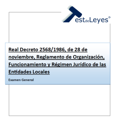 Real Decreto 2568/1986, de 28 de noviembre, Reglamento de Organización, Funcionamiento y Régimen Jurídico de las Entidades Locales