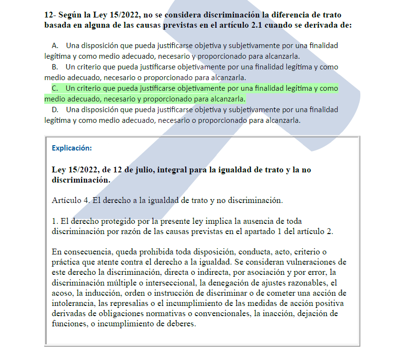 Ley 15/2022, de 12 de julio, integral para la igualdad de trato y la no discriminación - Examen General - Imagen 3