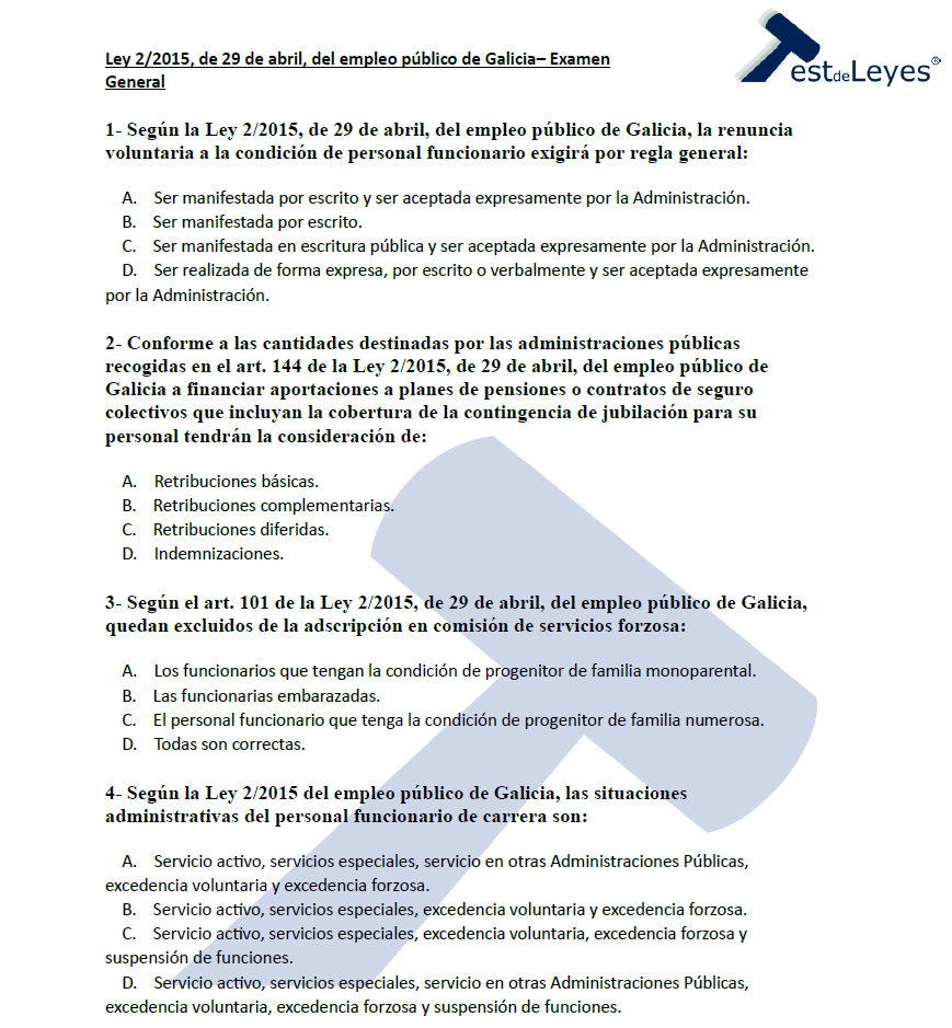 Ley 2/2015, de 29 de abril, del empleo público de Galicia - Examen general - Imagen 3