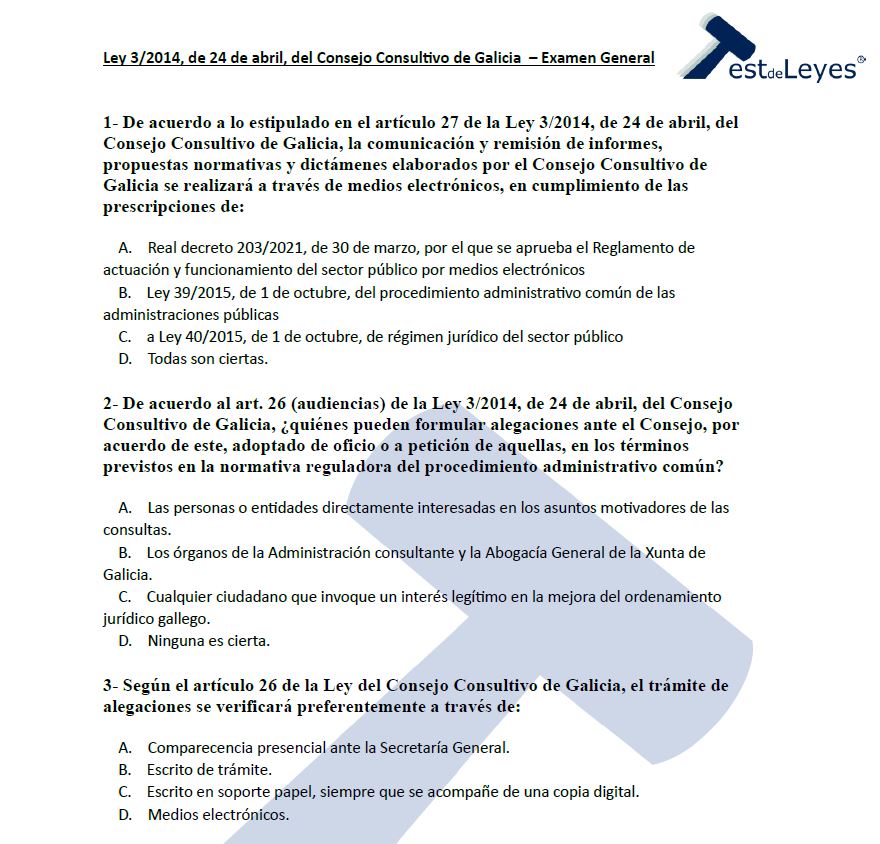 Ley 3/2014, de 24 de abril, del Consejo Consultivo de Galicia - Examen general - Imagen 2