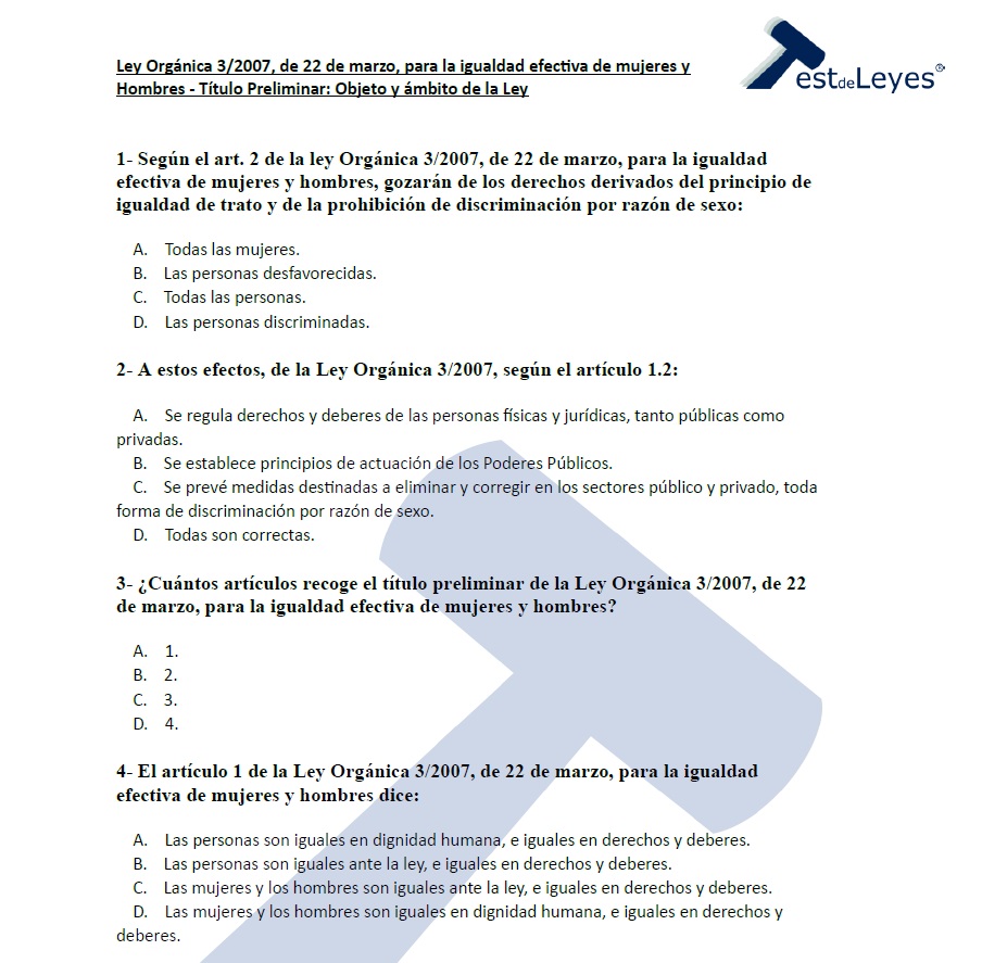 Título Preliminar - Ley Orgánica 3/2007, de 22 de marzo, para la igualdad efectiva de mujeres y hombres - Imagen 2