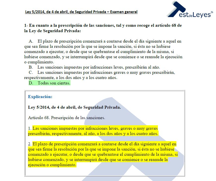 Ley 5/2014, de 4 de abril, de Seguridad Privada - Examen general - Imagen 3