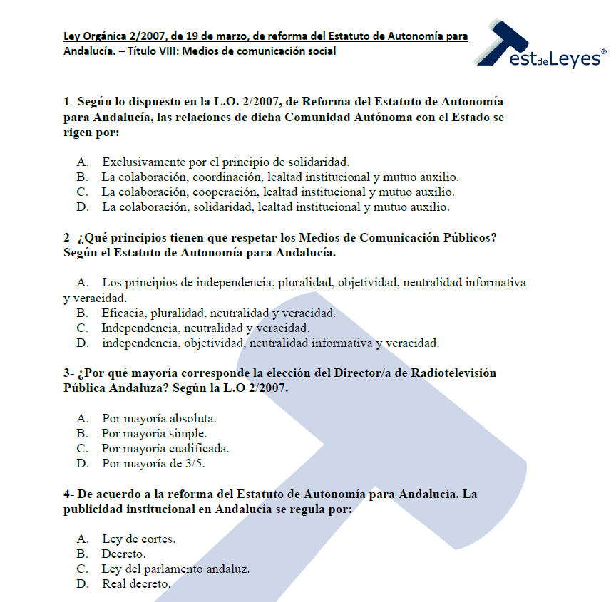 Ley Orgánica 2/2007, de 19 de marzo, de reforma del Estatuto de Autonomía para Andalucía - Título VIII - Imagen 2