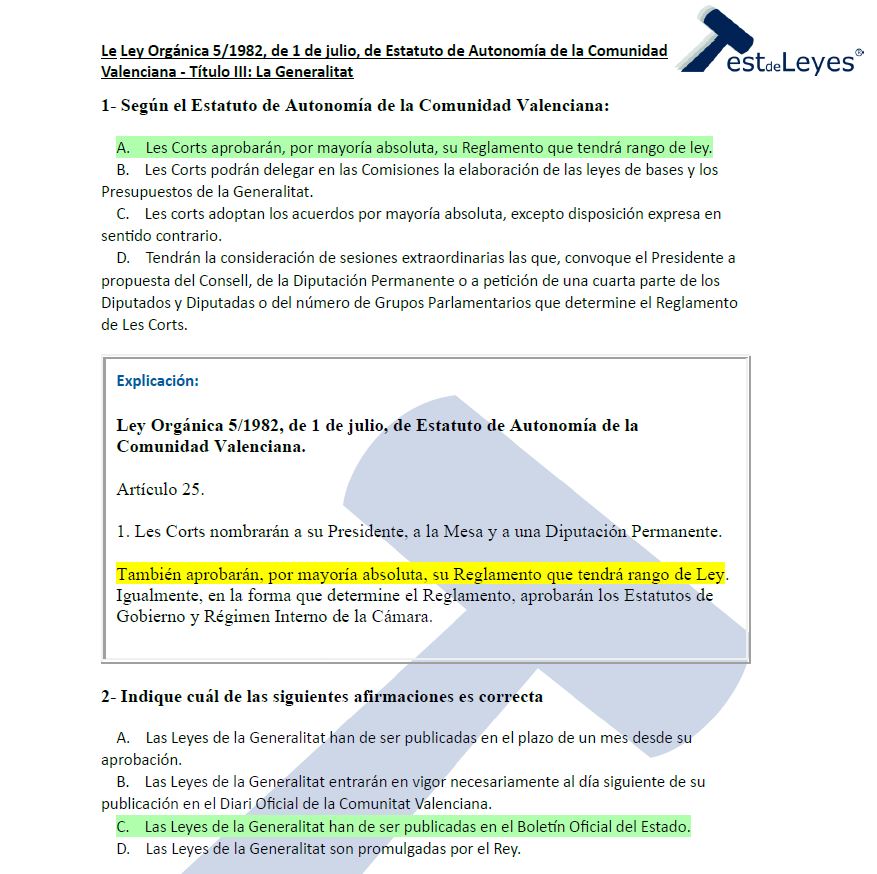 Ley Orgánica 5/1982, de 1 de julio, de Estatuto de Autonomía de la Comunidad Valenciana - Título III - Imagen 3