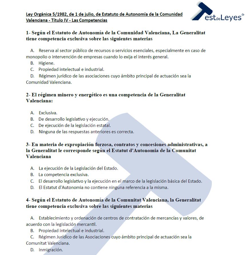 Ley Orgánica 5/1982, de 1 de julio, de Estatuto de Autonomía de la Comunidad Valenciana - Título IV - Imagen 2