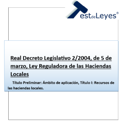 Real Decreto Legislativo 2/2004, de 5 de marzo, Ley Reguladora de las Haciendas Locales - Título VI