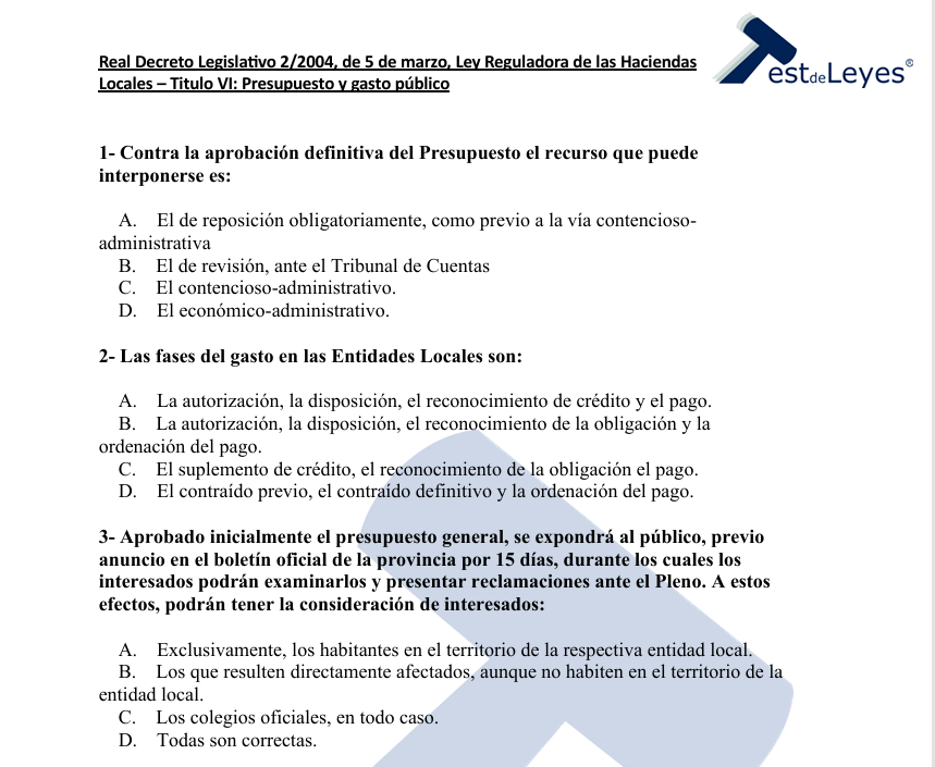 Real Decreto Legislativo 2/2004, de 5 de marzo, Ley Reguladora de las Haciendas Locales - Título VI - Imagen 2